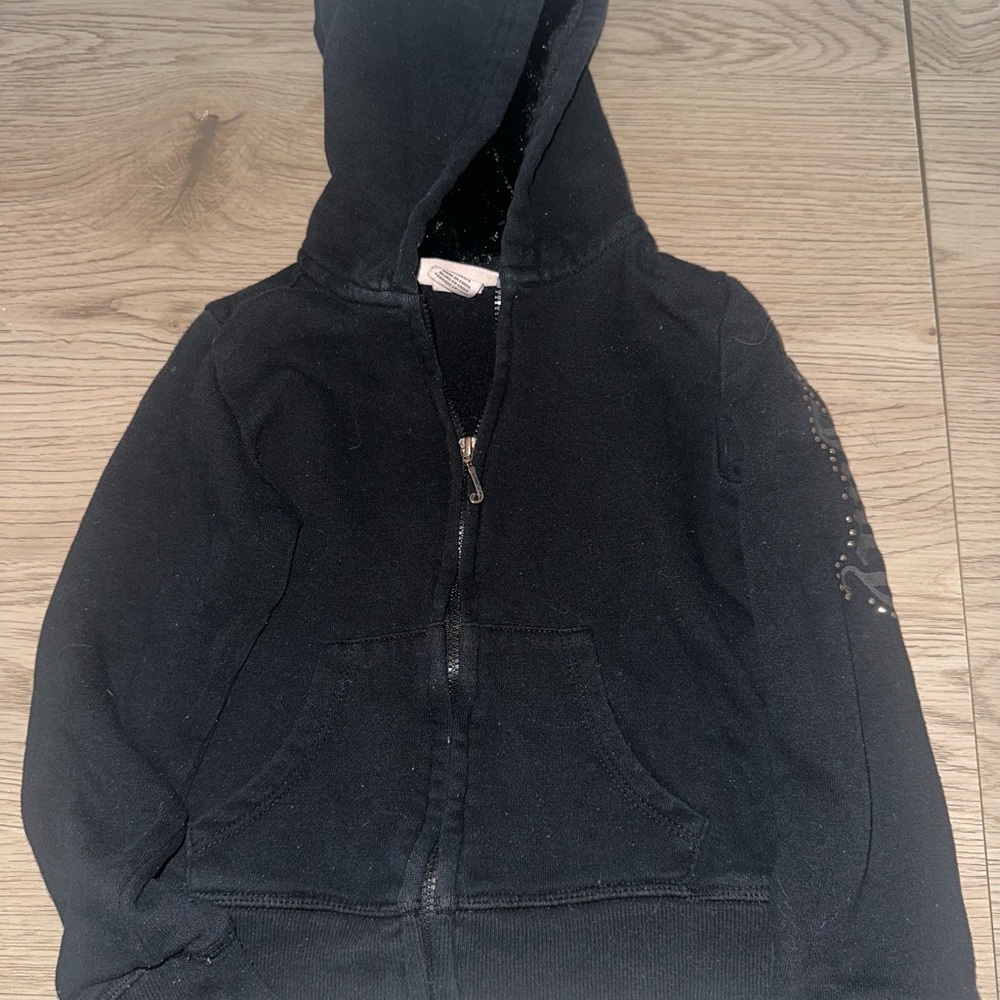 Juicy Couture Black Hoodie with Zipper and Hood